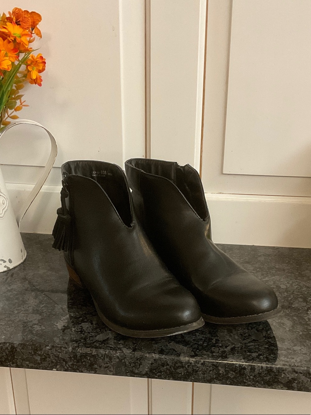 Chinese Laundry Black Tassel Ankle Booties